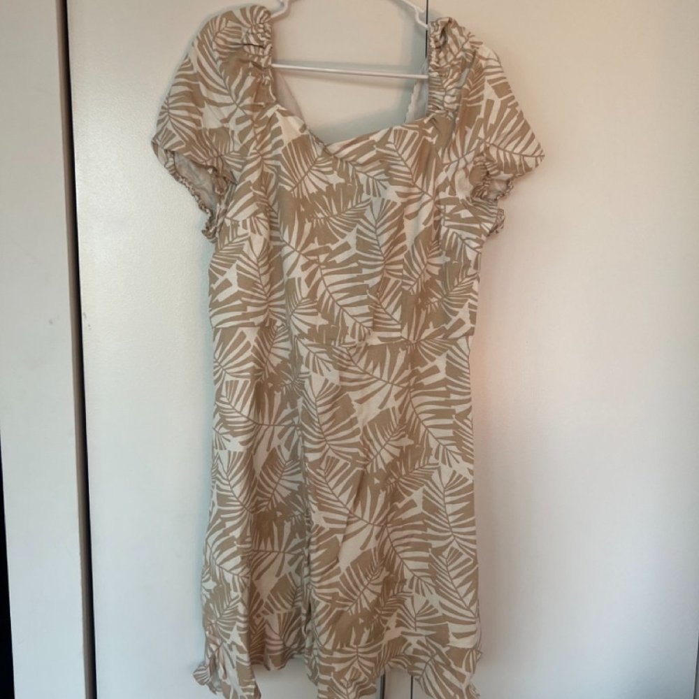 LOFT Mini Dress Palm Leaves